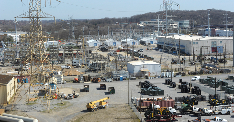 Benning Service Center Aerial photograph from a low level perspective